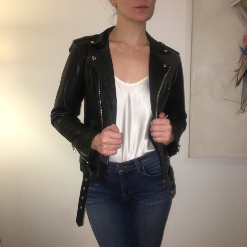 Black leather jacket